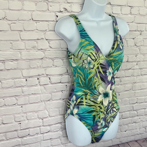Vintage Liz Claiborne floral vacay one piece bathing suit size 12 - Picture 12 of 12